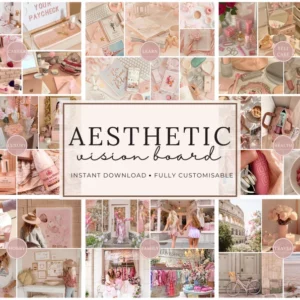 Vision Board Template for Manifesting your Dream Life Canva, Mood Board Template, Motivational Board, Picture Board, Goal Board